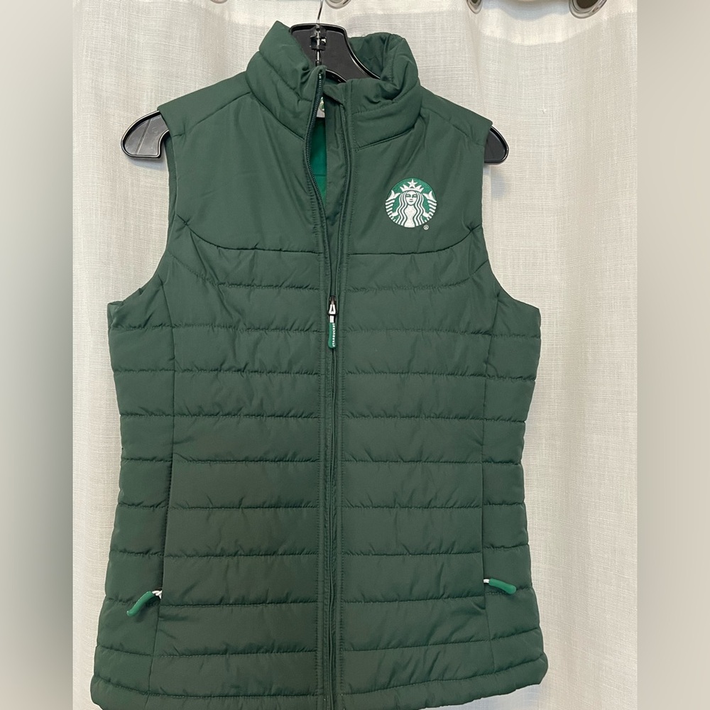 Starbucks Green Puffer Vest Women’s Med NWOT